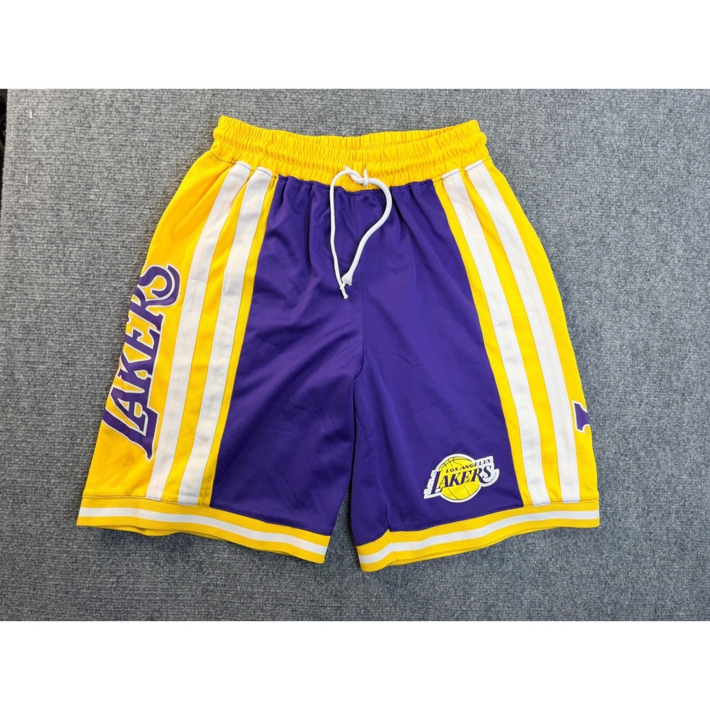 NBA Los Angeles Lakers Shorts Mens Medium Purple Gold Mesh Basketball Athletic